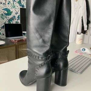 RARE Tory Burch Black Leather Heeled Boots